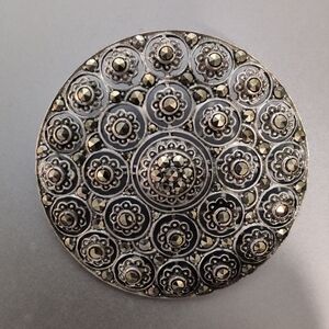 Vintage Art Deco Sterling Silver and Marcasite Brooch
